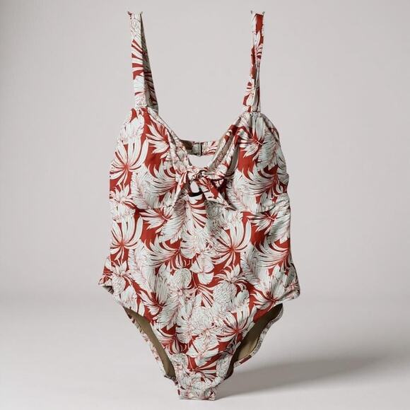 Old Navy Plus Sizes Women Tie Front One Piece Swimsuit 3X Orange - Picture 1 of 9